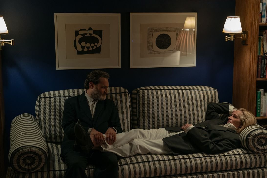 Alma's psychologist husband serves as her confidante throughout the film.