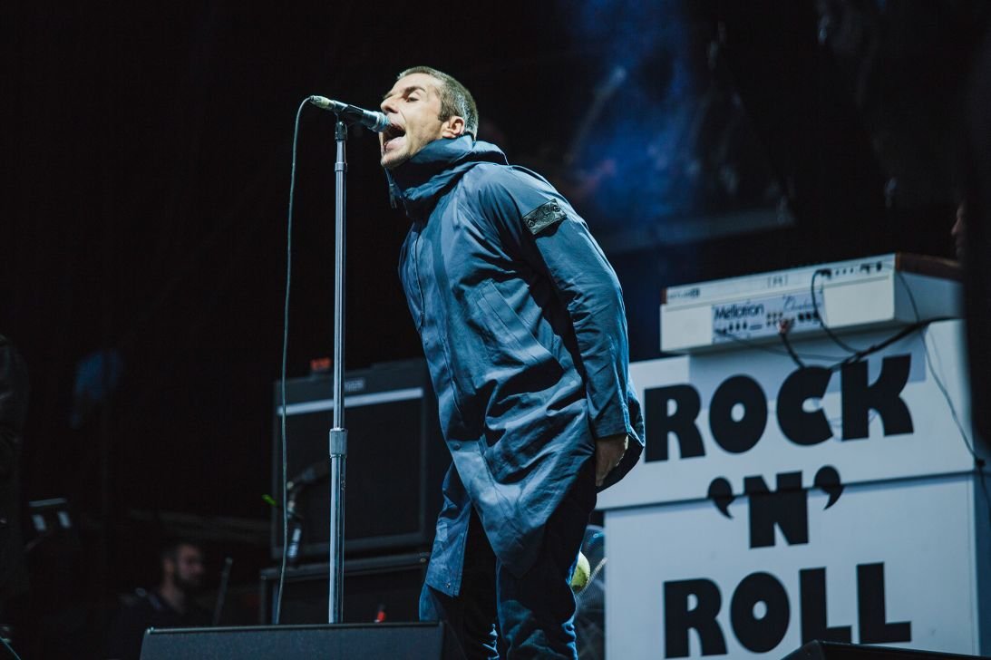 Oasis frontman Liam Gallagher performed on the main stage at the 2017 Leeds Festival wearing a parka by Stone Island.