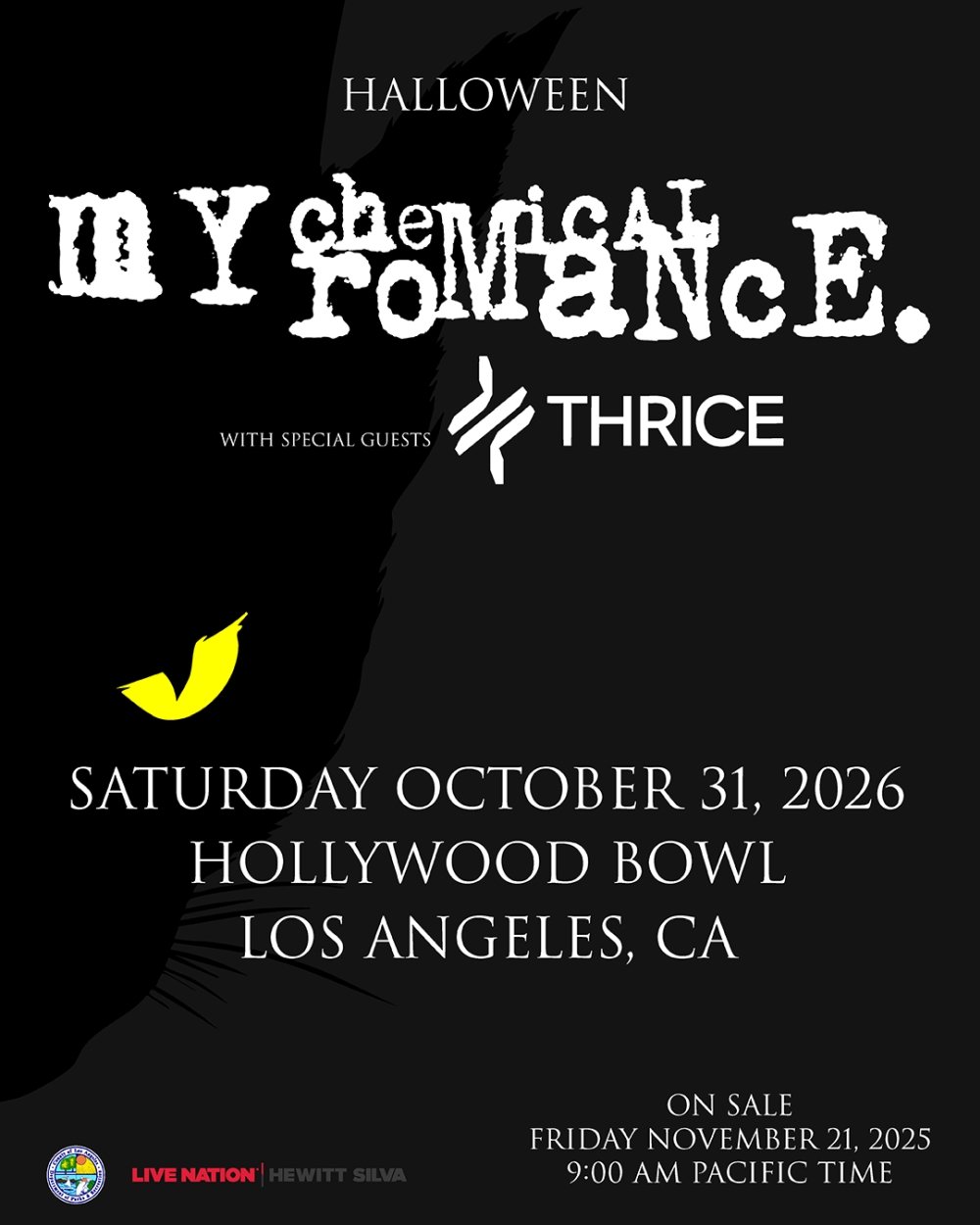 My Chemical Romance Hollywood Bowl October 31st featuring Thrice