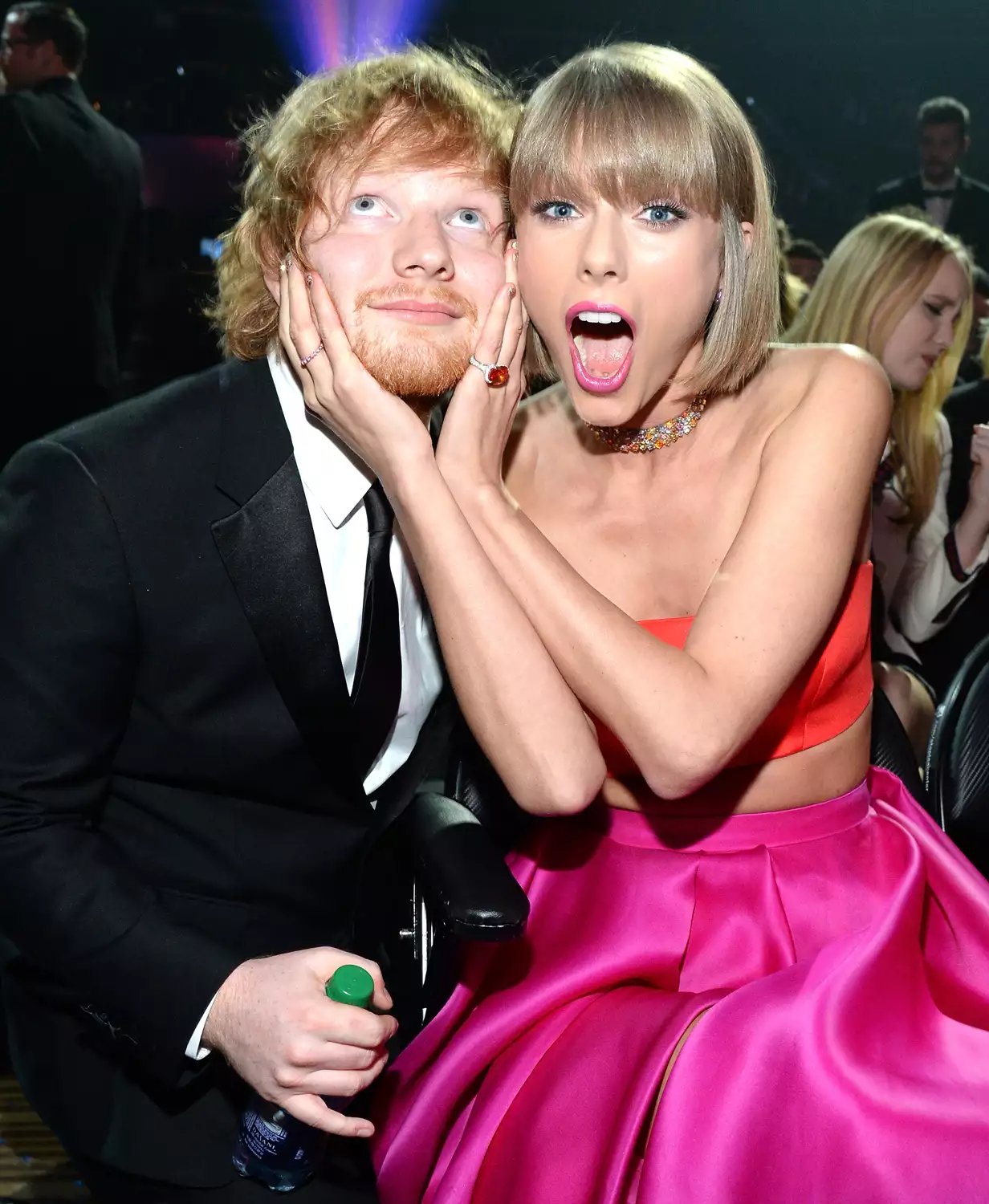 Ed Sheeran and Taylor Swift attend The 58th GRAMMY Awards at Staples Center on February 15, 2016 in Los Angeles, California. 