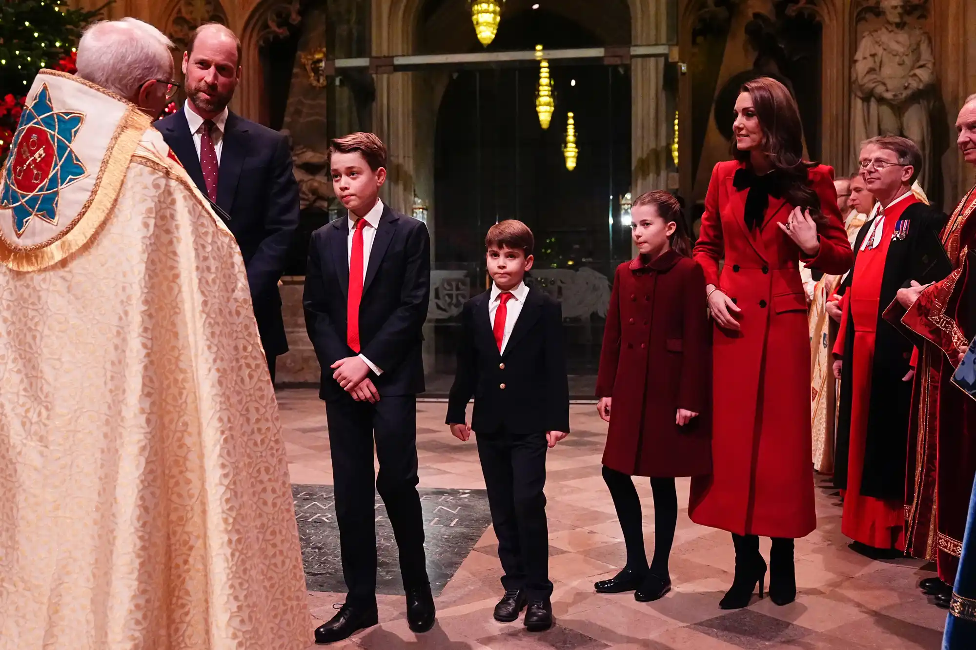 The Prince and Princess of Wales and their children at the Together At Christmas Carol Service.