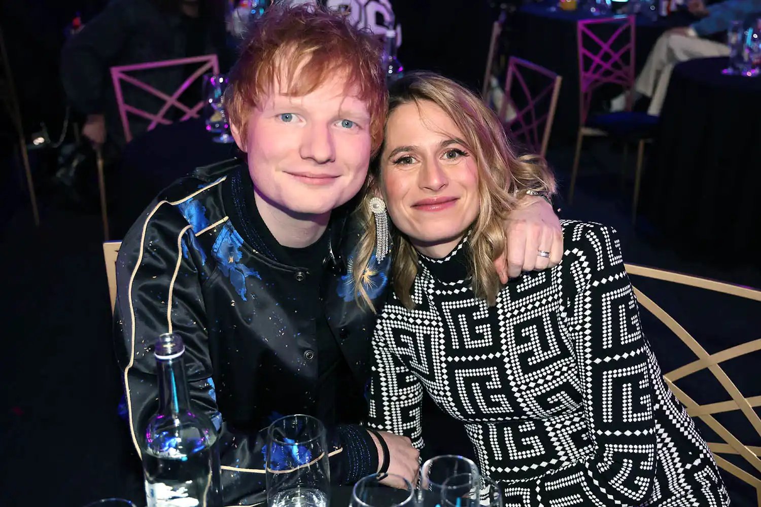 Ed Sheeran and Cherry Seaborn during The BRIT Awards 2022 at The O2 Arena on February 08, 2022 in London, England.