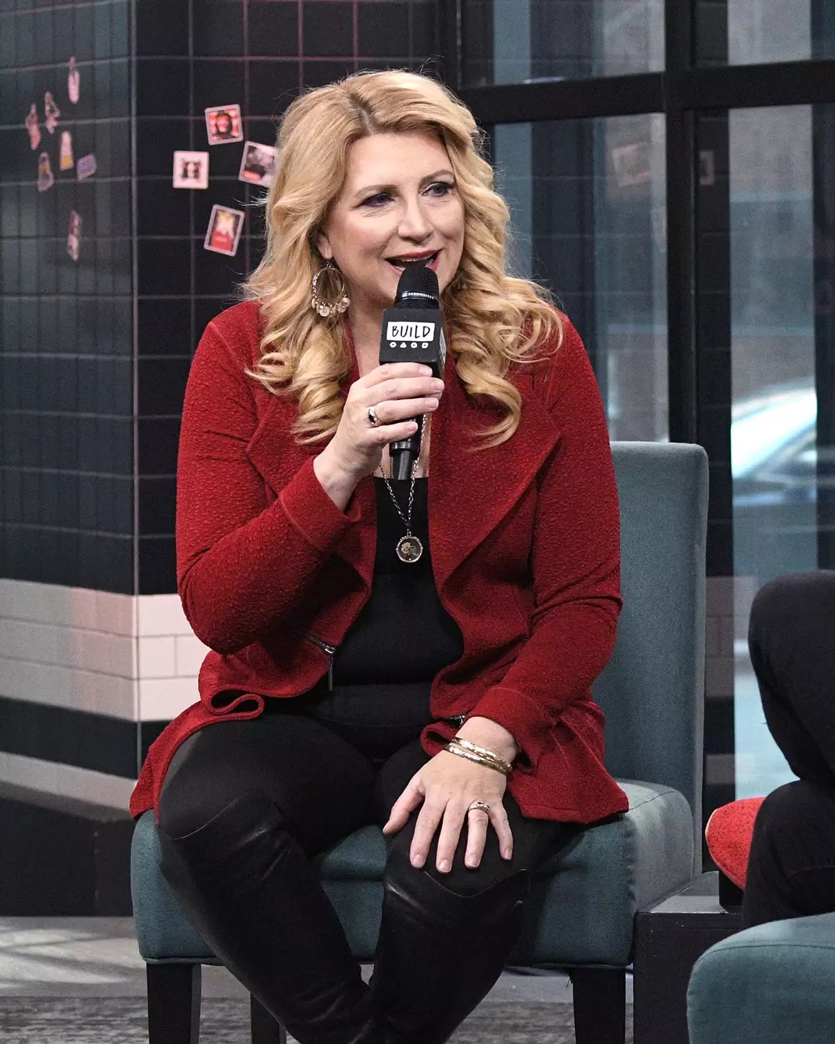 Radio personality Delilah visits the Build Series with host Matt Forte to discuss 'One Heart at a Time' at Build Studio on February 14, 2019 in New York City.