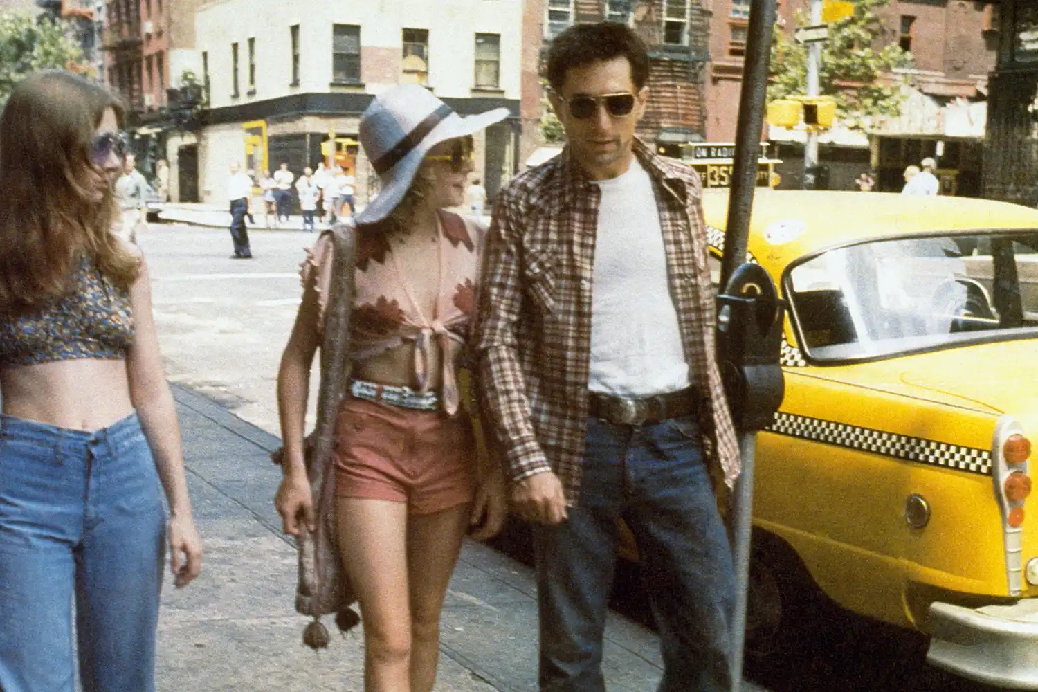 American actors Jodie Foster and Robert de Niro on the set of Taxi Driver, directed by Martin Scorsese.