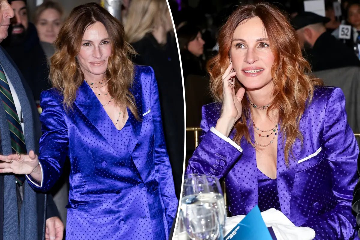 Julia Roberts Dazzles in an '80s-Inspired Polka Dot Suit at the 2025 Gotham Awards