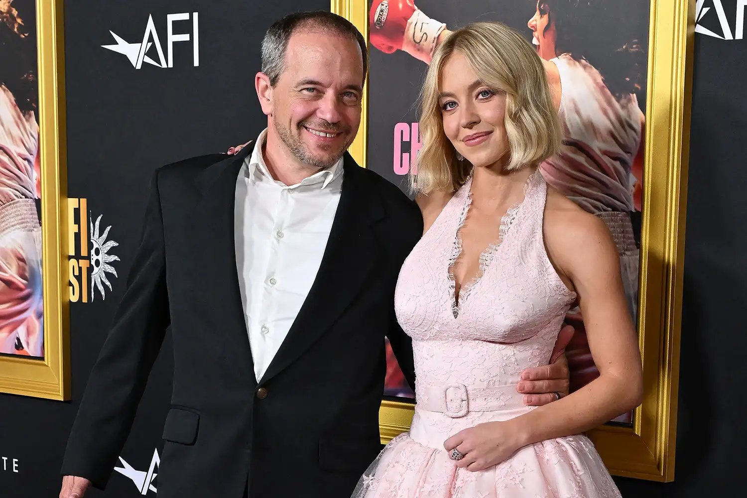Sydney Sweeney (R) and her father Steven Sweeney attend the AFI premiere of "Christy" 