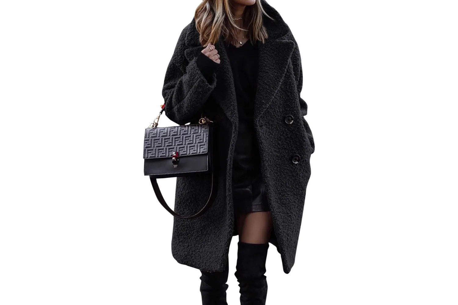Btfbm Women 2025 Winter Faux Fur Coats Lapel Long Sleeve