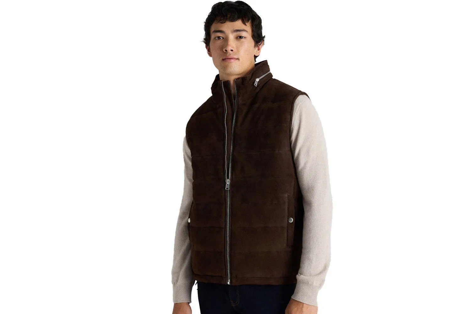 100% Suede Puffer Vest