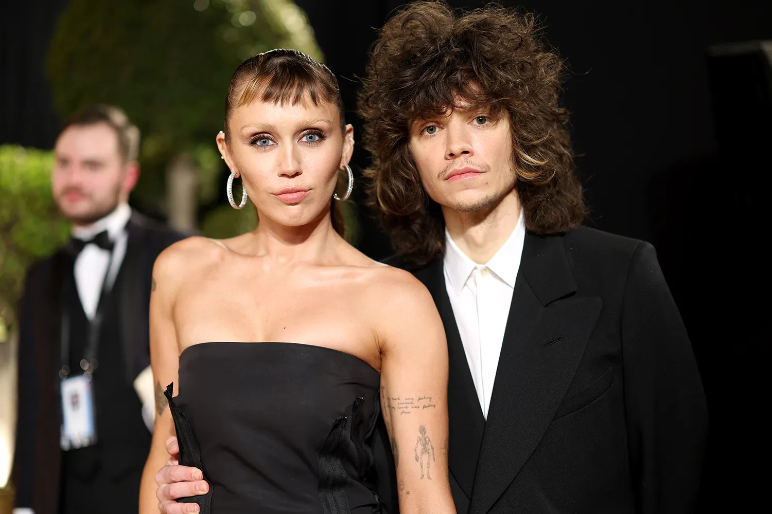 Miley Cyrus and Maxx Morando attend the 2025 Vanity Fair Oscar Party