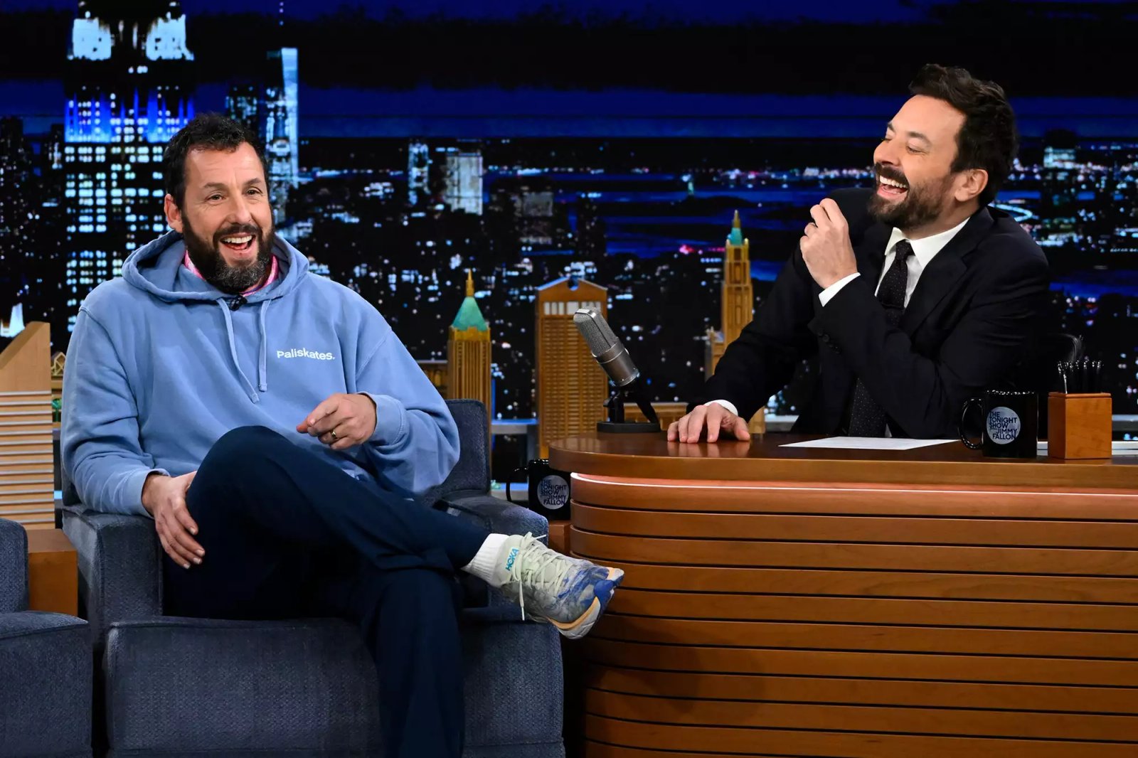 Adam Sandler during an interview with host Jimmy Fallon in 2022