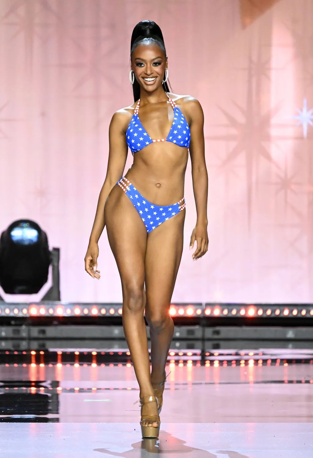 Melissa Sapini, Miss Massachusetts USA at the 73rd annual Miss USA Pageant at Peacock Theater on August 4, 2024, in Los Angeles, California.