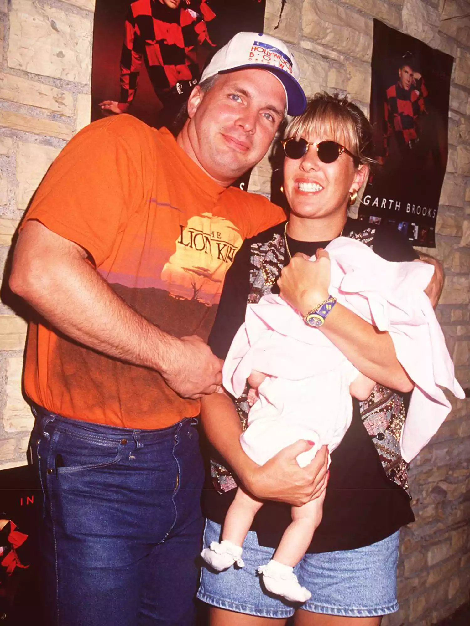 Garth Brooks and Wife Sandy Brooks With Baby on July 14, 1994.