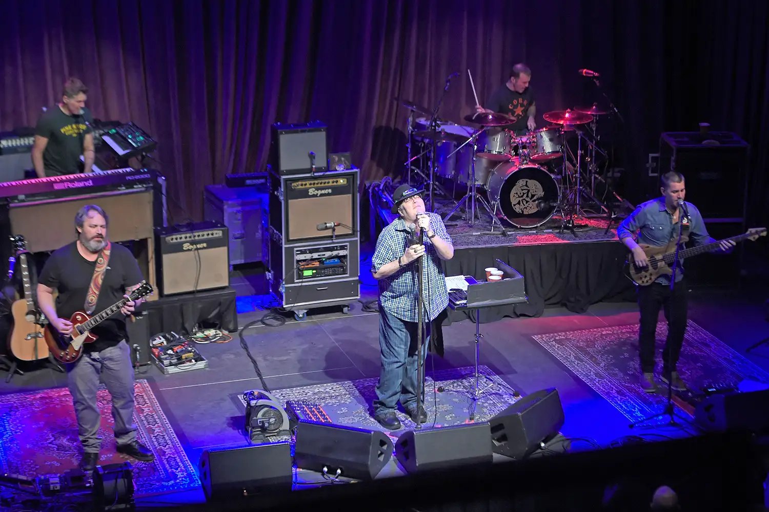 Chan Kinchla, Ben Wilson, John Popper, Brendan Hill, and Tad Kinchla of Blues Traveler perform in Louisville on February 6, 2018.