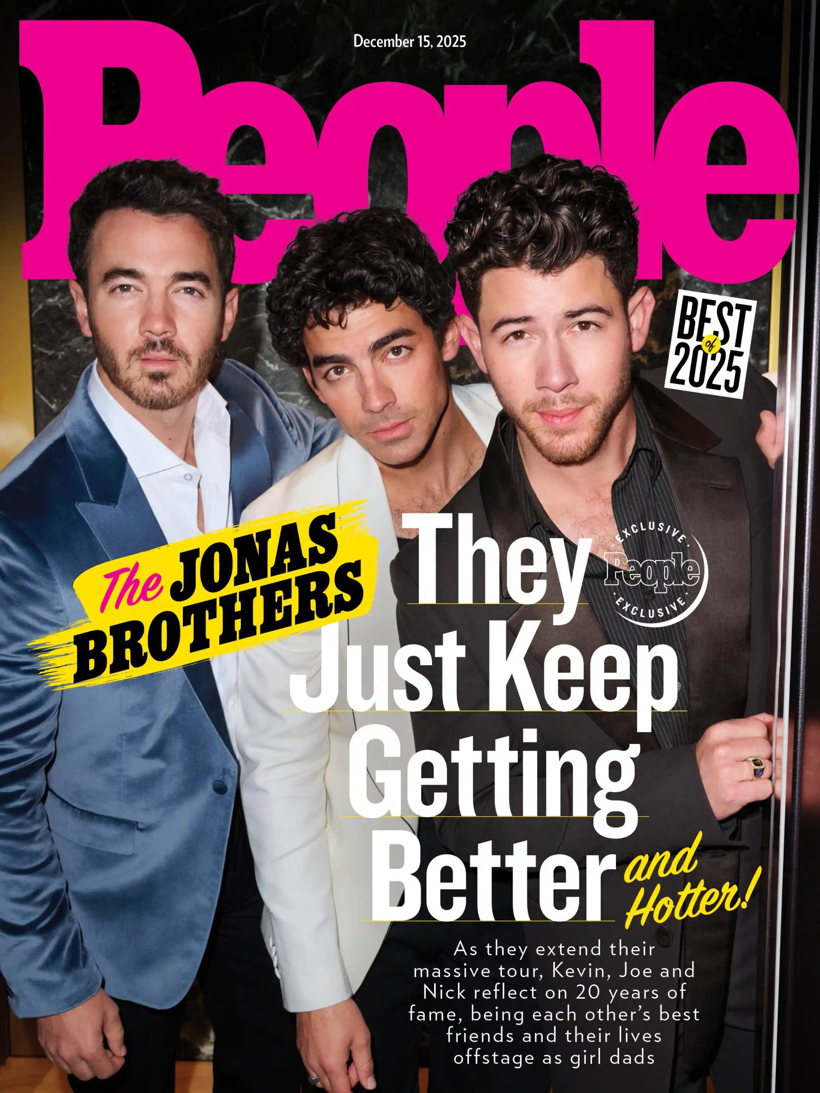 Nick, Kevin & Joe Jonas cover for PEOPLE BOTY 2025.
