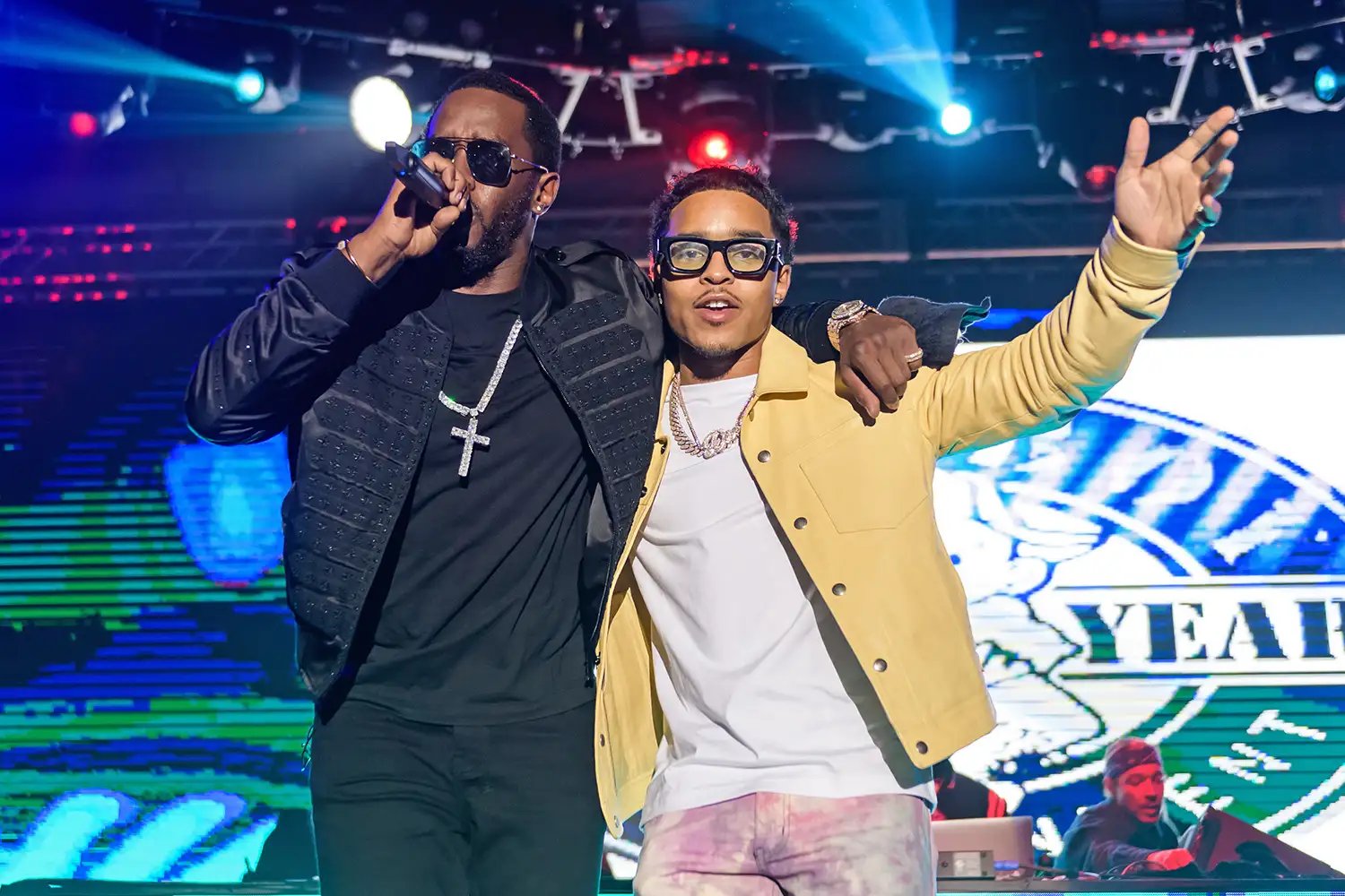 Sean "Diddy" Combs and Justin Combs perform during Shaq's Fun House on January 31, 2020 in Miami, Florida.