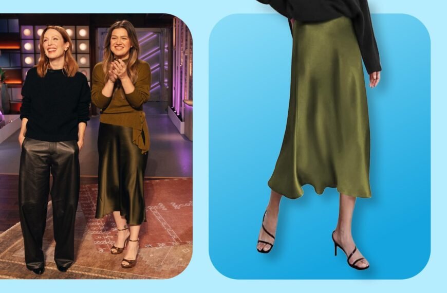 Kelly Clarkson’s Satin Skirt and Sweater: The Perfect Comfy Outfit for Work and Holiday Gatherings