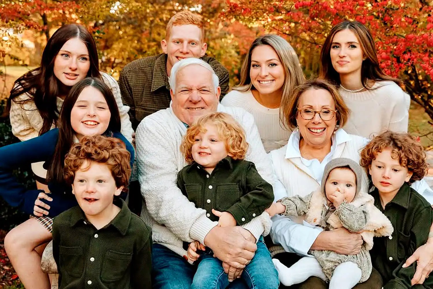 Babs Costello family photo taken in 2024 with her husband and grandchildren