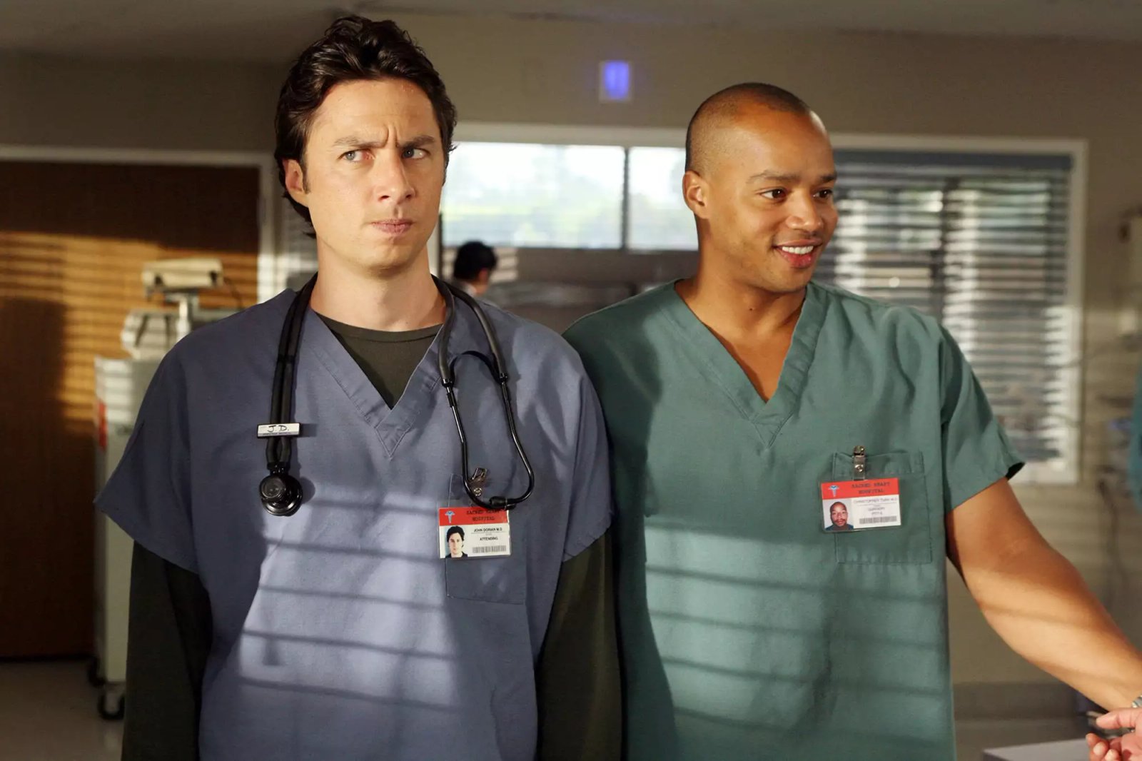 Zach Braff and Donald Faison on 'Scrubs'.