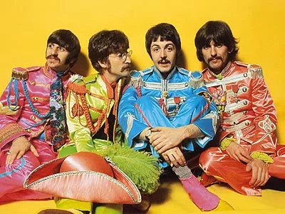 Ringo Starr, John Lennon, Paul McCartney and George Harrison posing for a portrait in 1967 during their ‘Sgt. Pepper’s Lonely Hearts Club Band’ session