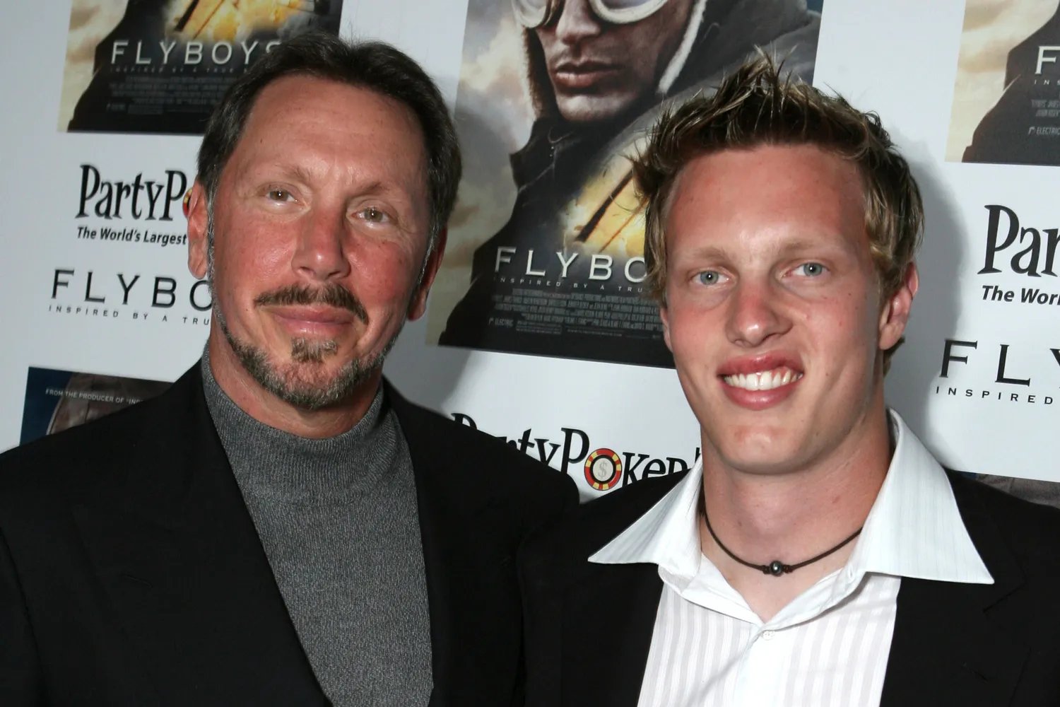 Larry Ellison and David Ellison at the special screening of "Flyboys" on September 20, 2006 in Los Angeles, California.