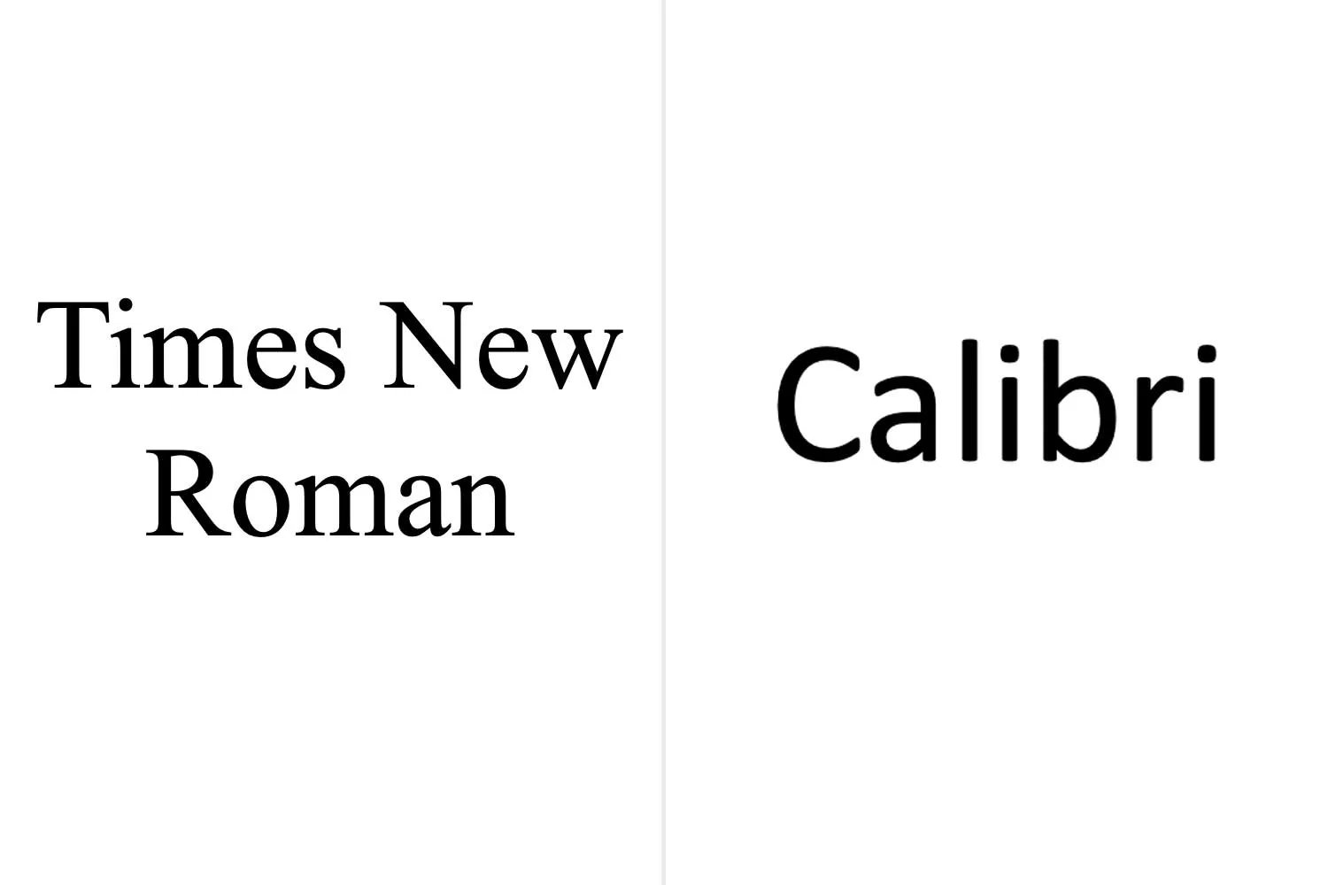 Times New Roman and Calibri font