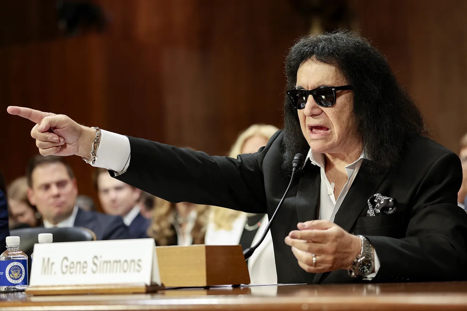 Gene Simmons, a founding member of the rock band KISS, testifies on December 09, 2025 on Capitol Hill in Washington, DC.