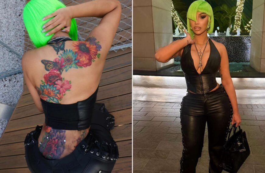 Cardi B Shares Her Bold New Dermal Implant and Neck Piercing in a Chic Black Leather Outfit