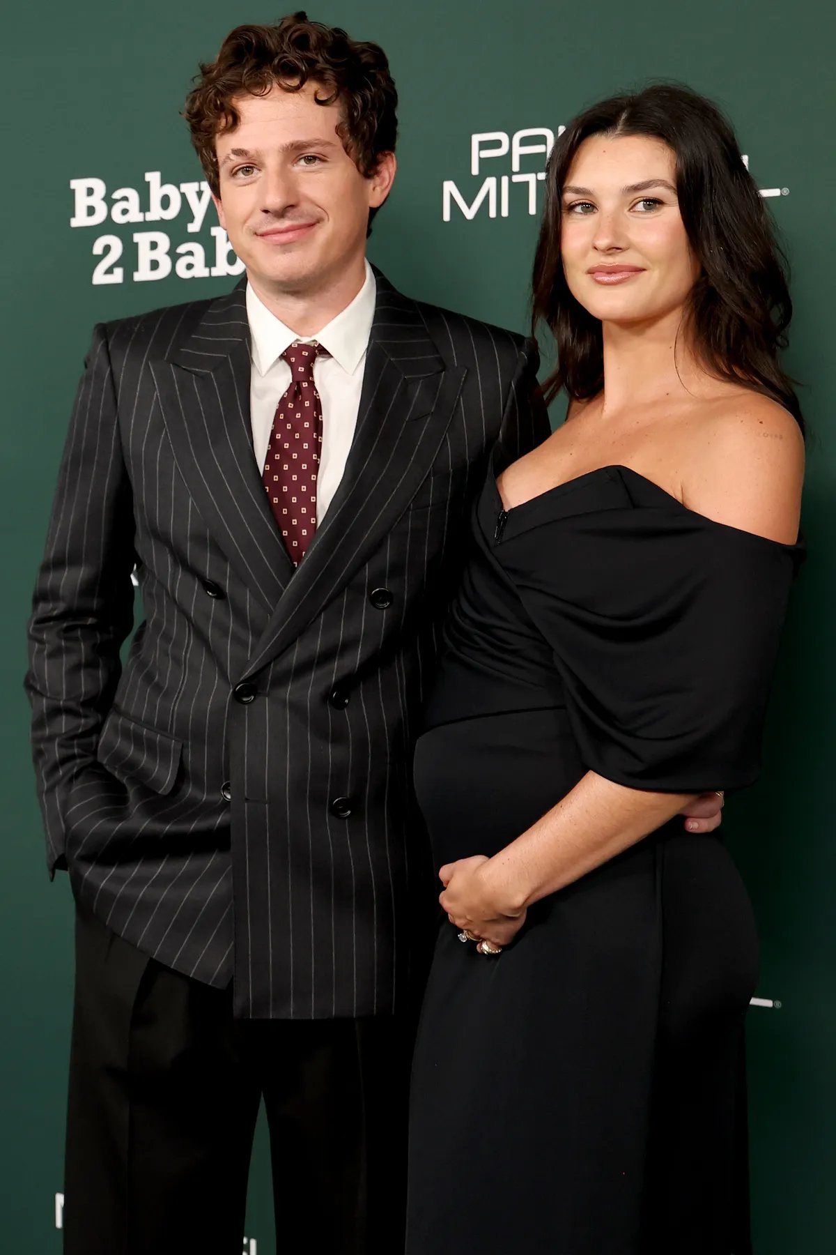Charlie Puth and Brooke Sansone attend the 2025 Baby2Baby Gala presented by Paul Mitchell at Pacific Design Center on November 08, 2025 in West Hollywood, California.