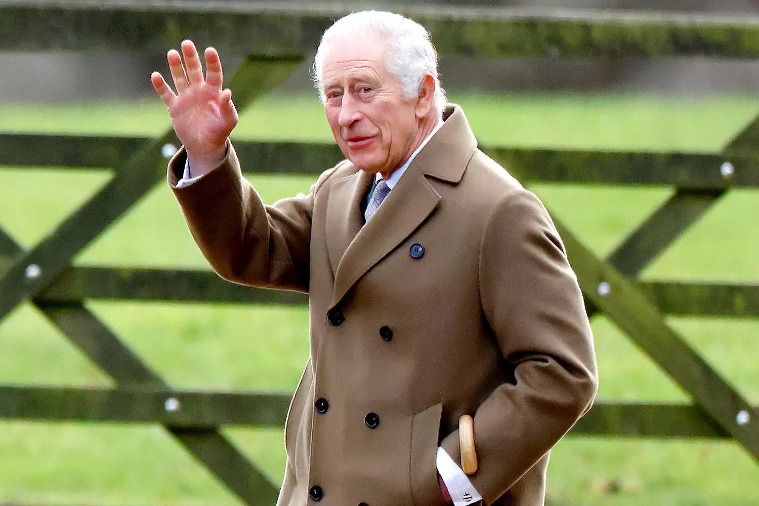King Charles III attends the Sunday service at the Church of St Mary Magdalene on the Sandringham estate