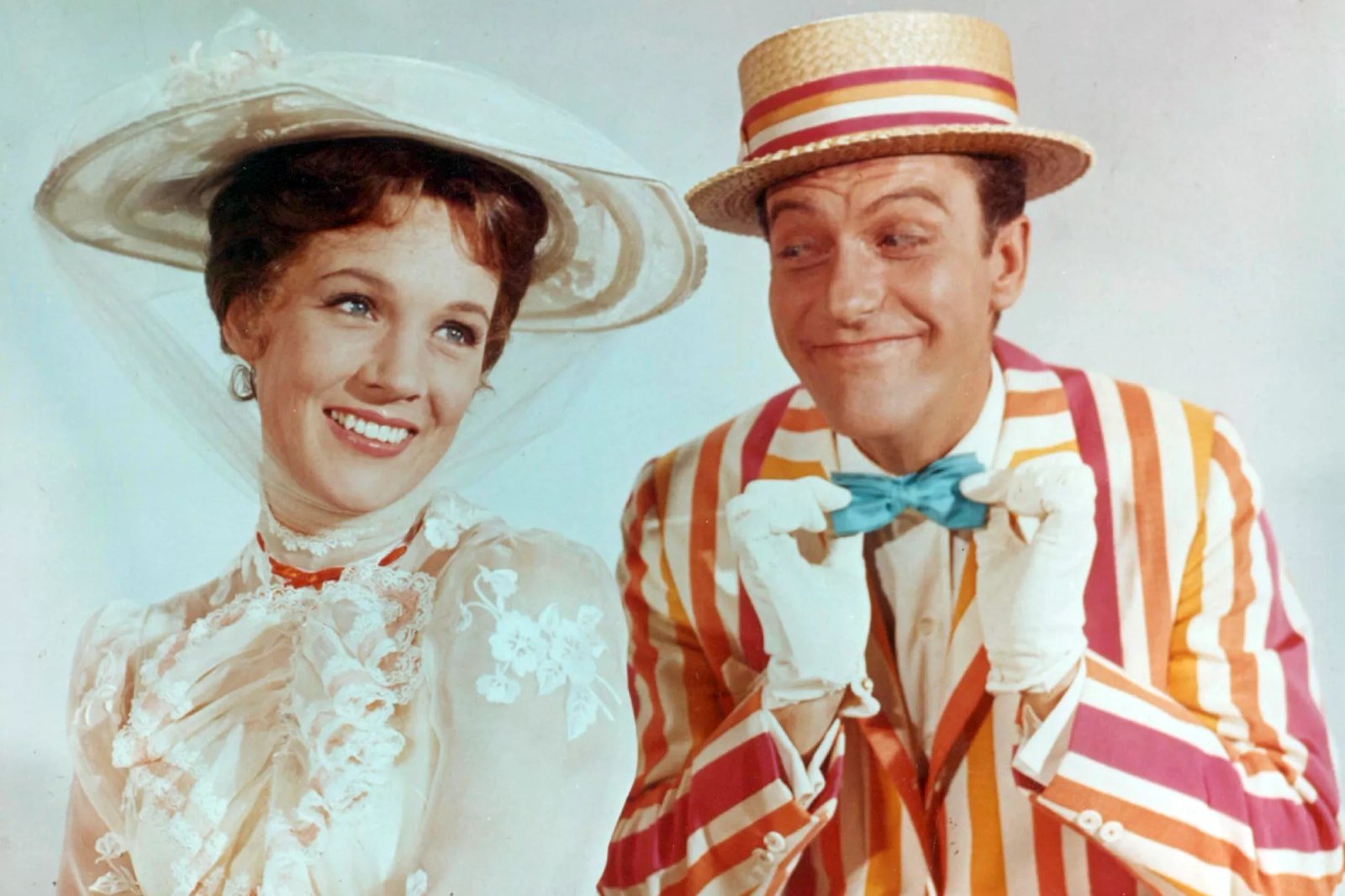 Dick Van Dyke with Julie Andrews in 'Mary Poppins'.