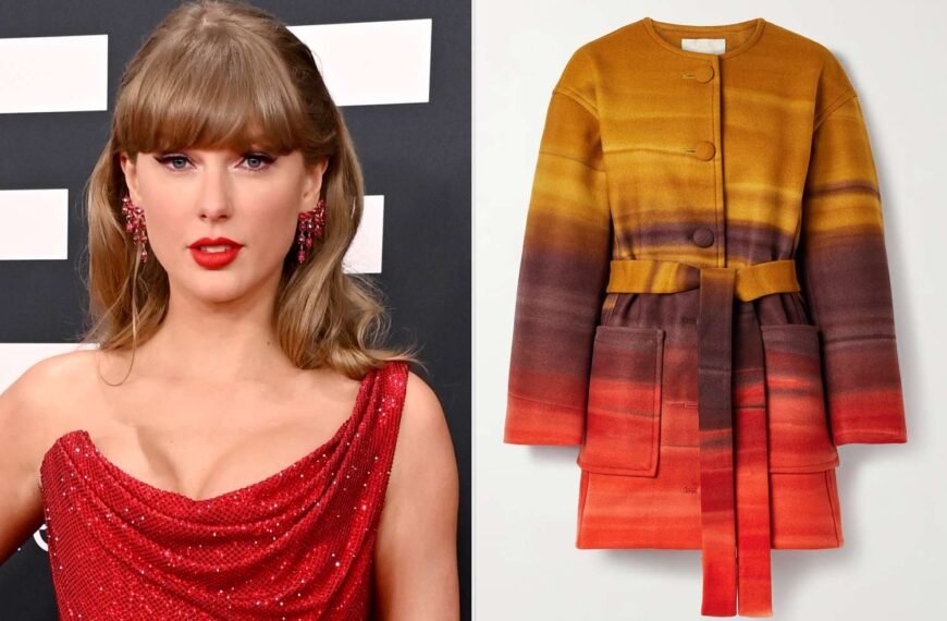 Taylor Swift Stays Cozy in a $2,300 Ombré Coat While Cheering for Travis Kelce at the Chiefs vs. Chargers Game