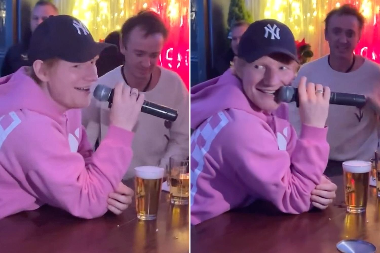 Ed Sheeran Joins Tom Felton for a Fun Karaoke Night in New York City