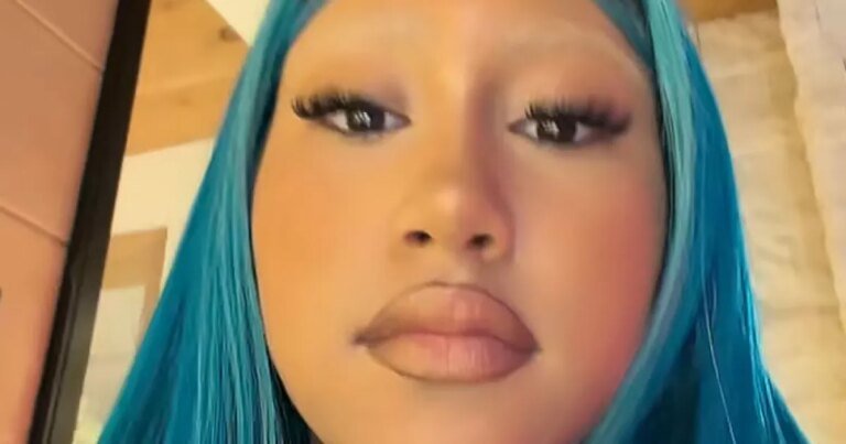 North West, 12, Dazzles with Bleached Eyebrows and Blue Hair