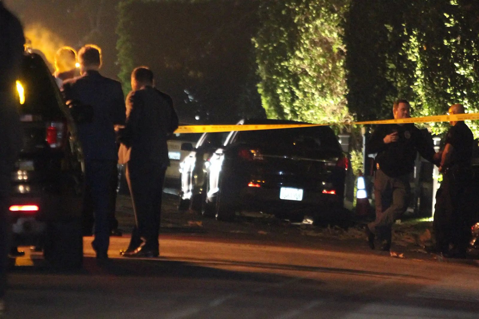 The scene outside of the Reiner residence on Dec. 14.