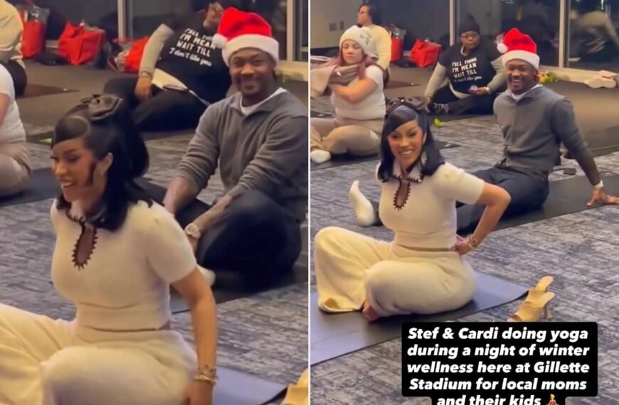 Cardi B and Stefon Diggs Enjoy a Family Yoga Class at Patriots' Stadium One Month After Welcoming Their First Child