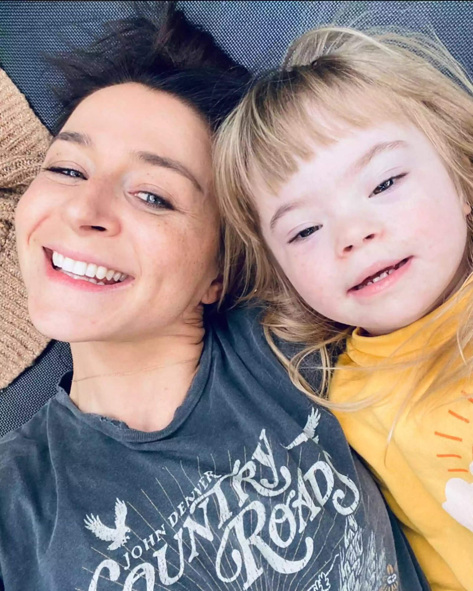 Caterina Scorsone with her daughter, Pippa.