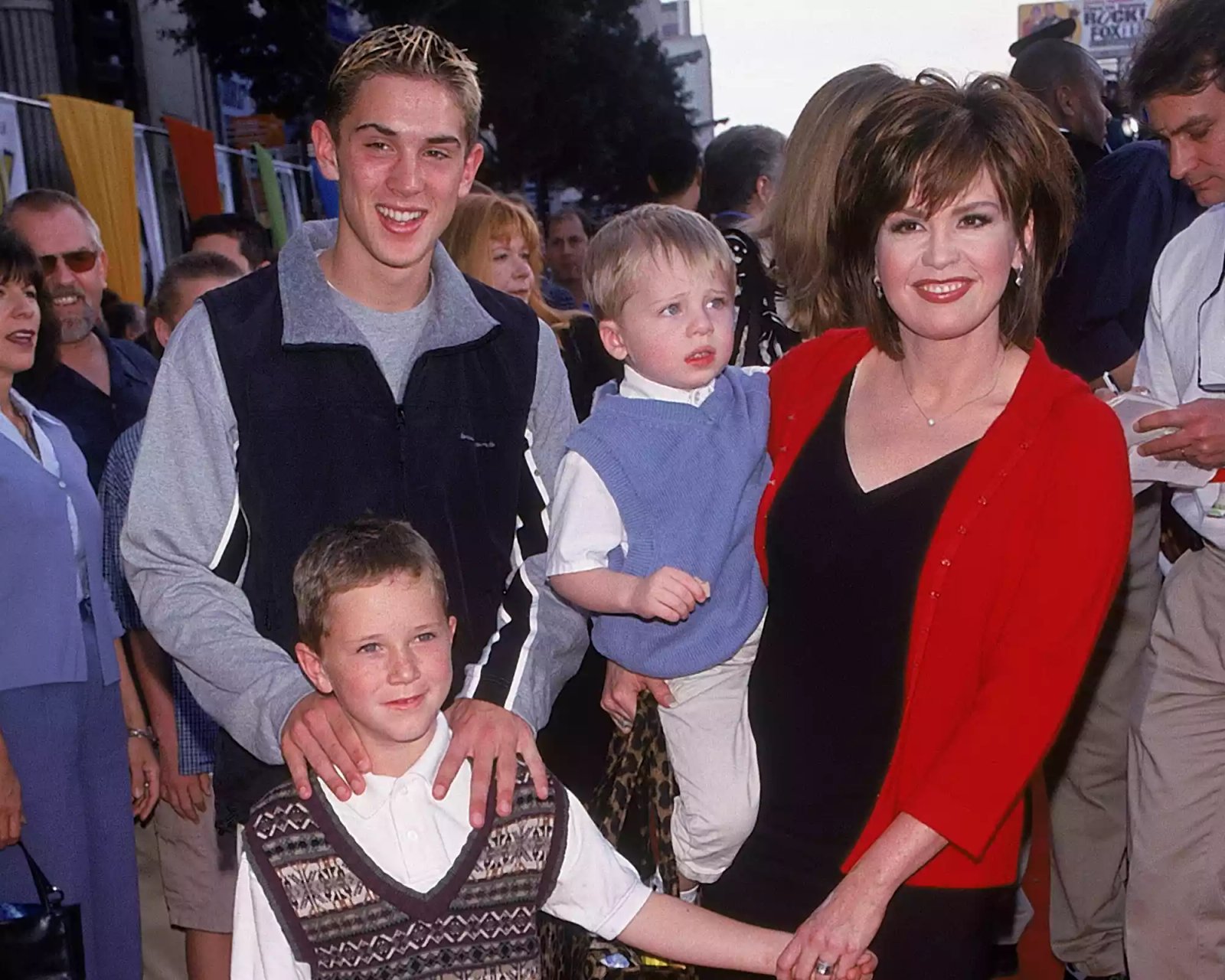 Marie Osmond with her children at film premiere of Toy Story 2