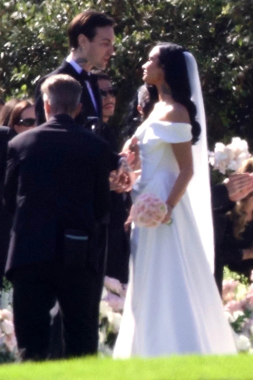 Demi Lovato and Jordan Lutes at their wedding.