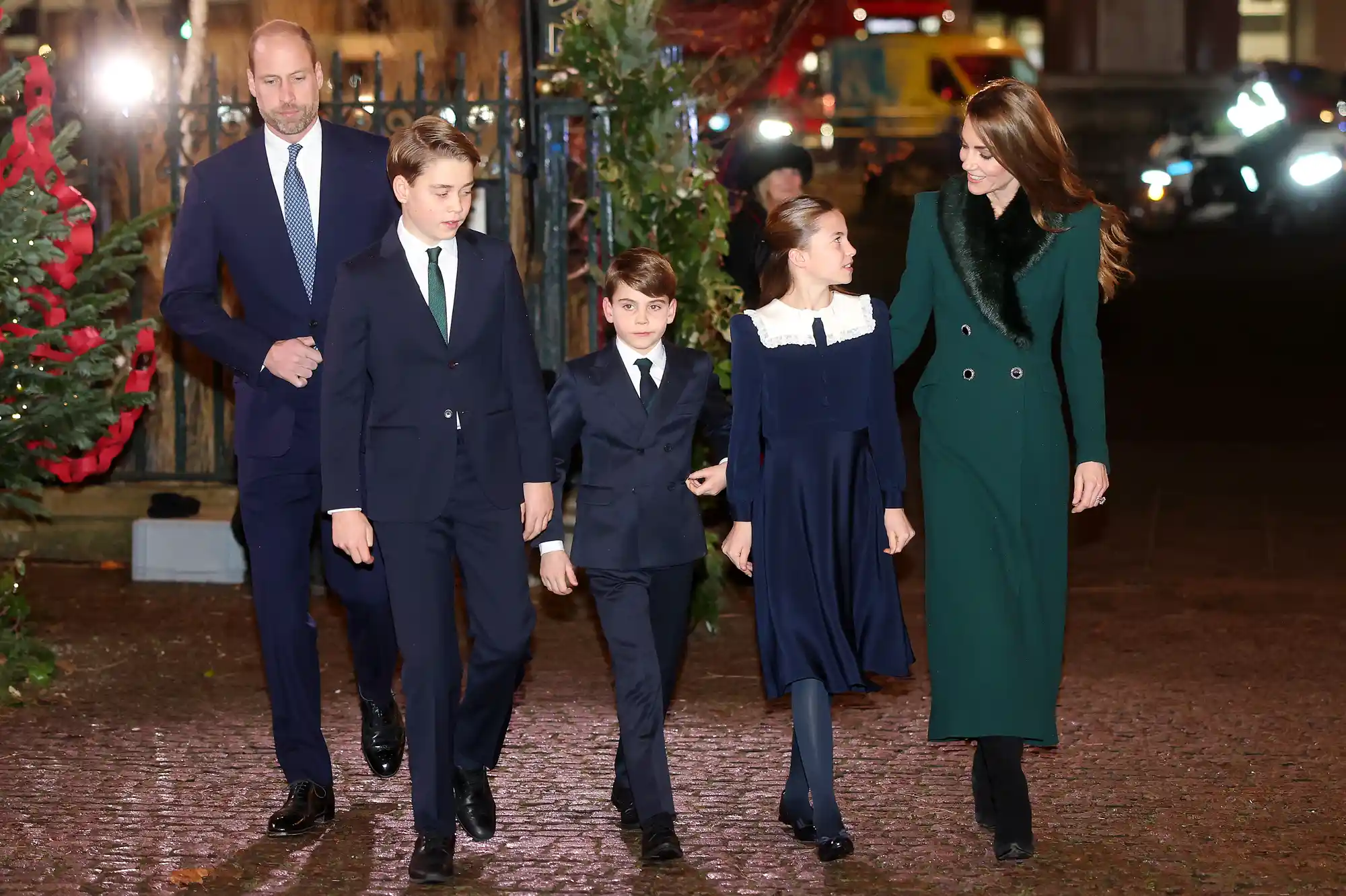 Prince William, Prince George, Prince Louis, Princess Charlotte, and Kate Middleton attend the 'Together At Christmas' Carol Service at Westminster Abbey on December 5, 2025.