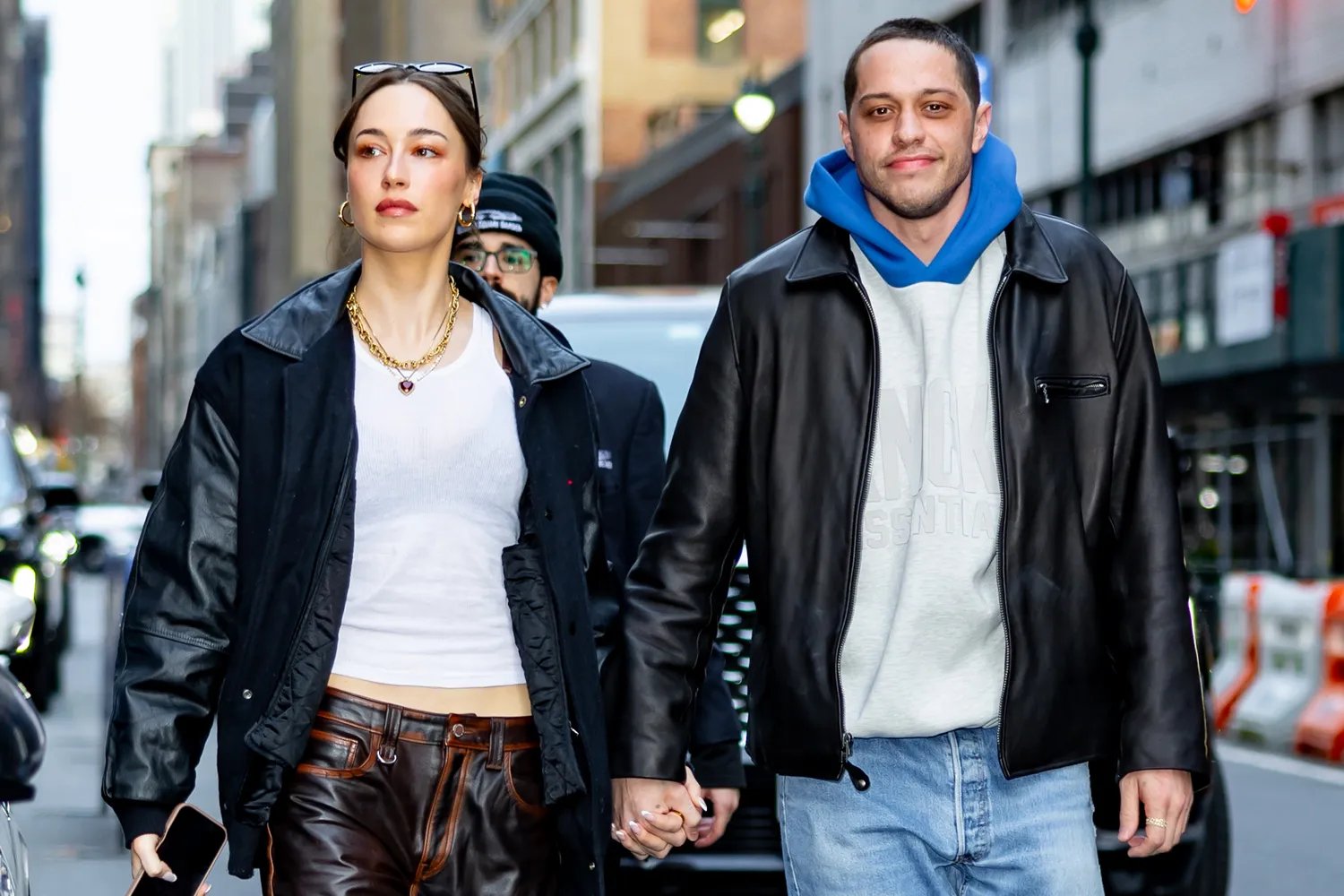 Elsie Hewitt and Pete Davidson on April 6, 2025, in New York City.