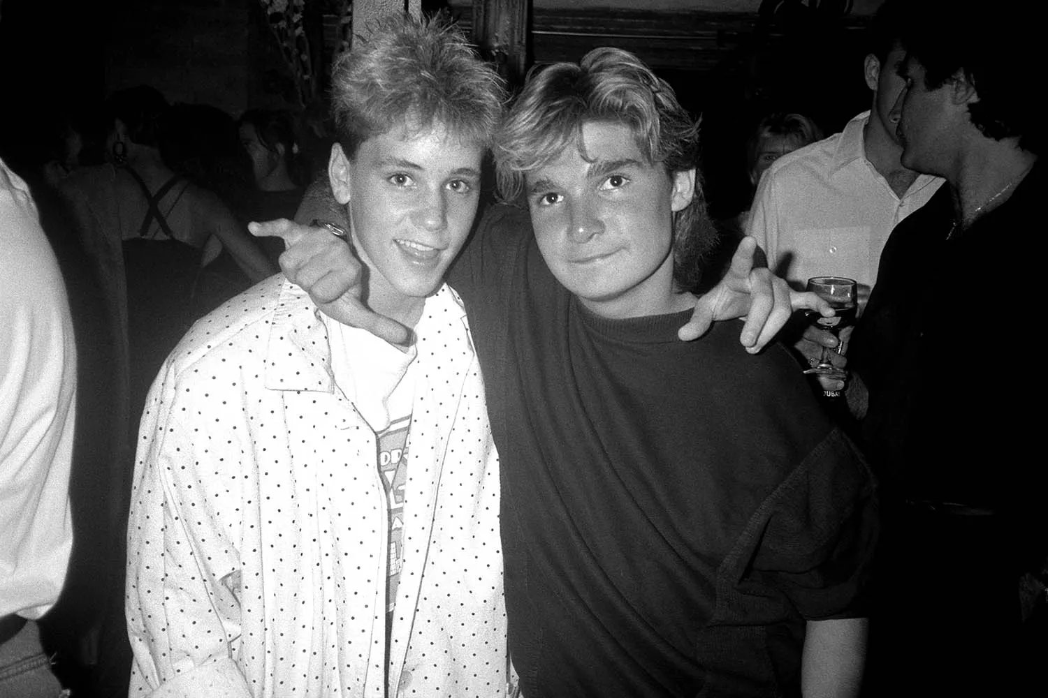 Corey Haim and Corey Feldman at the Tunnel. July 29, 1987