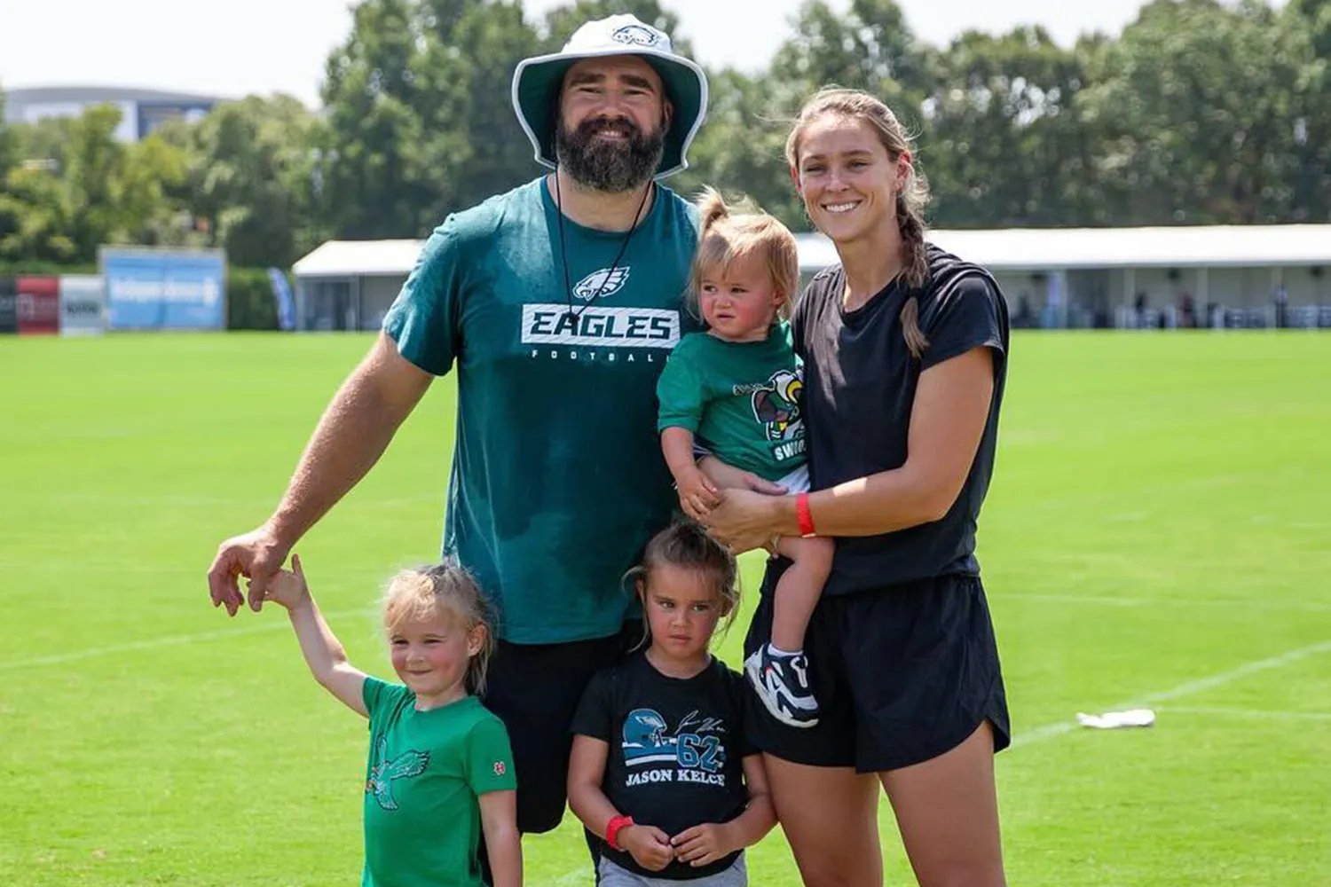 Kylie and Jason Kelce with their daughters