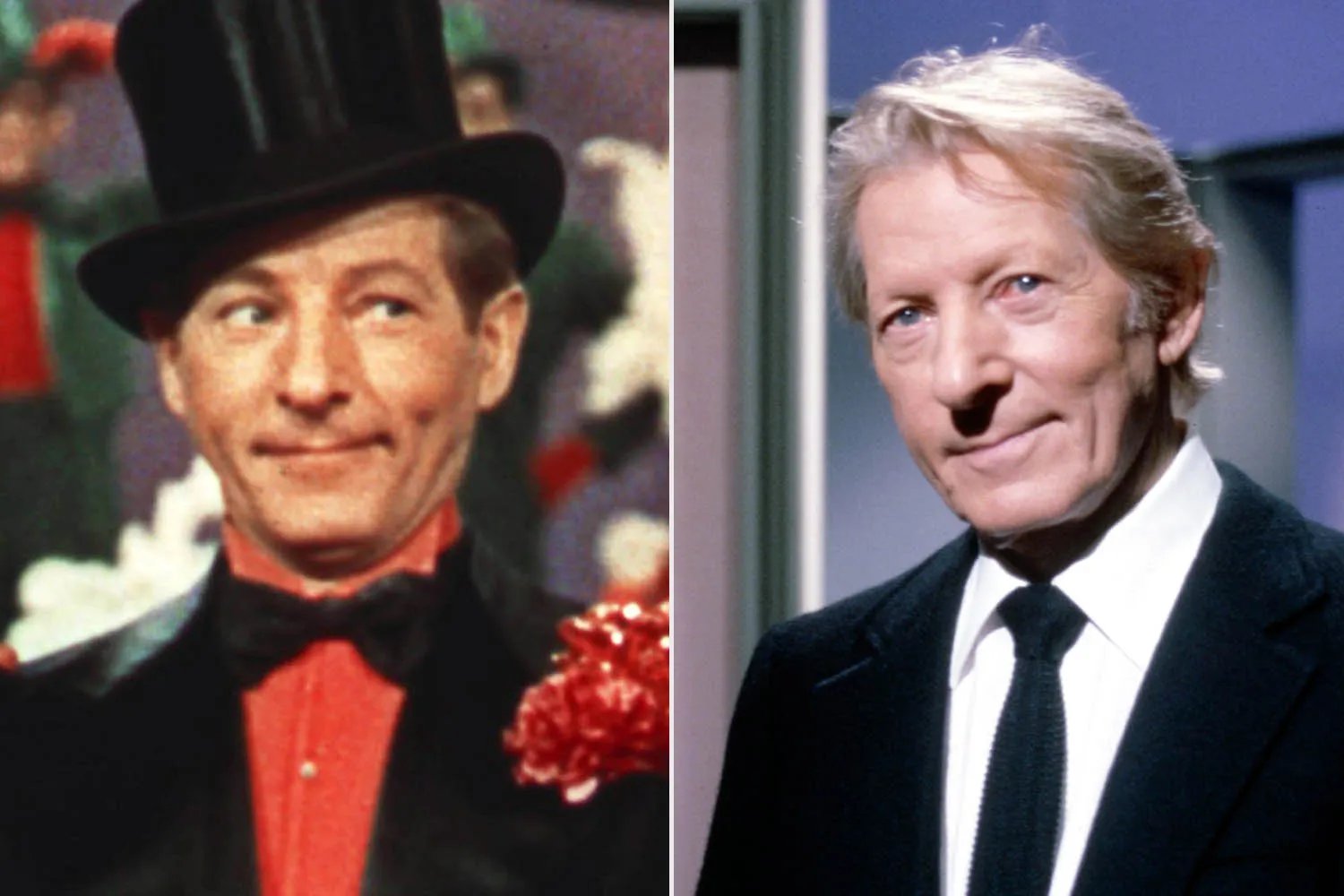 Danny Kaye in 'White Christmas' (left); Danny Kaye in 1986.
