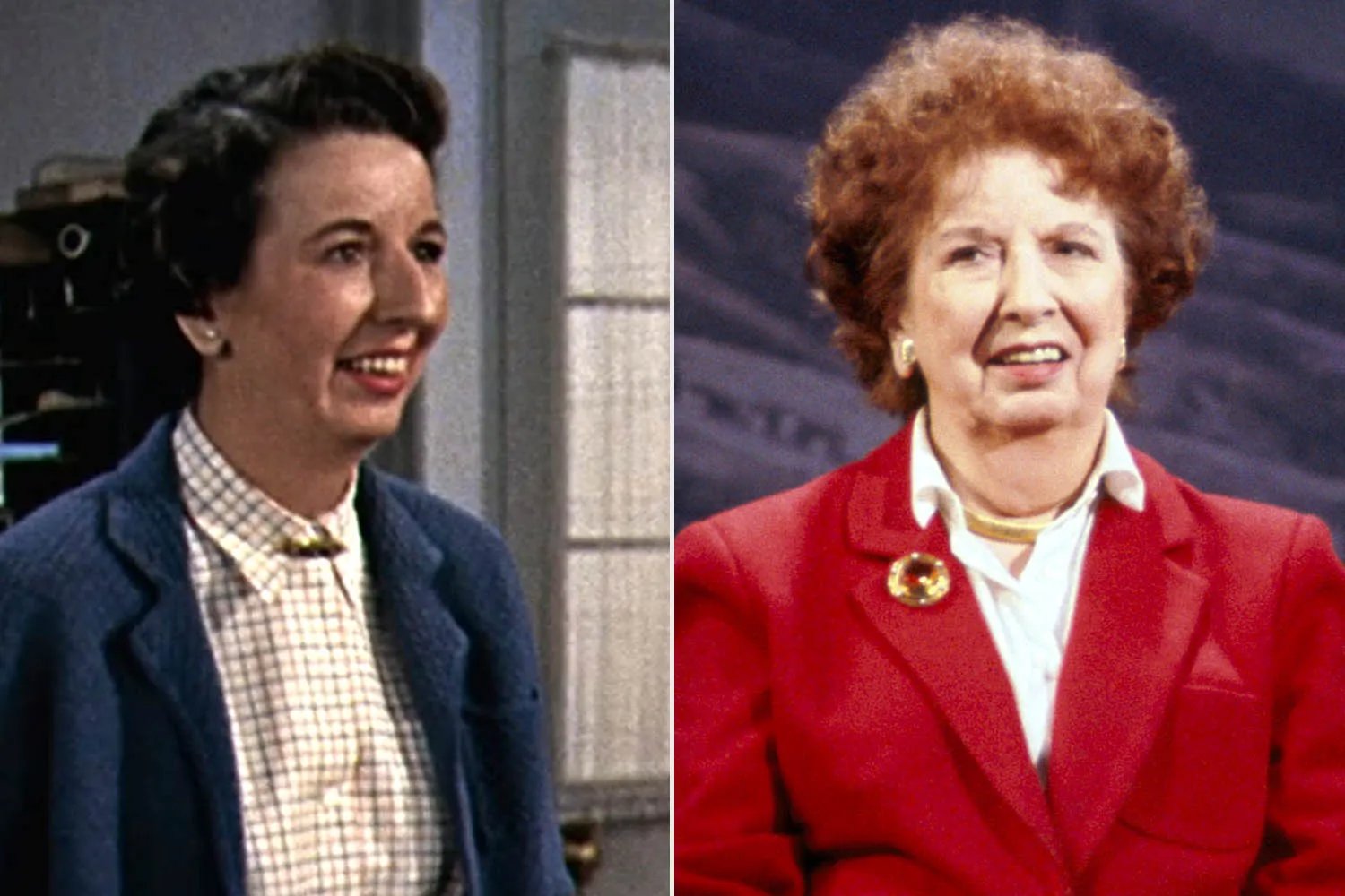 Mary Wickes in 'White Christmas' (left); Mary Wickes in 1992.