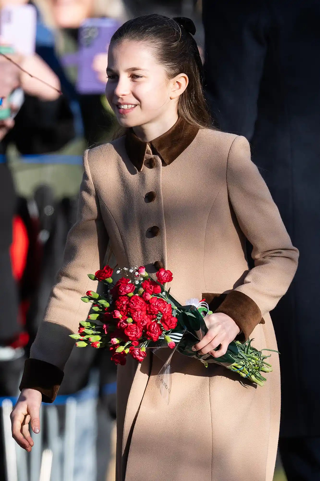 Princess Charlotte of Wales attending the Christmas Morning Service at Sandringham Church on December 25, 2025.