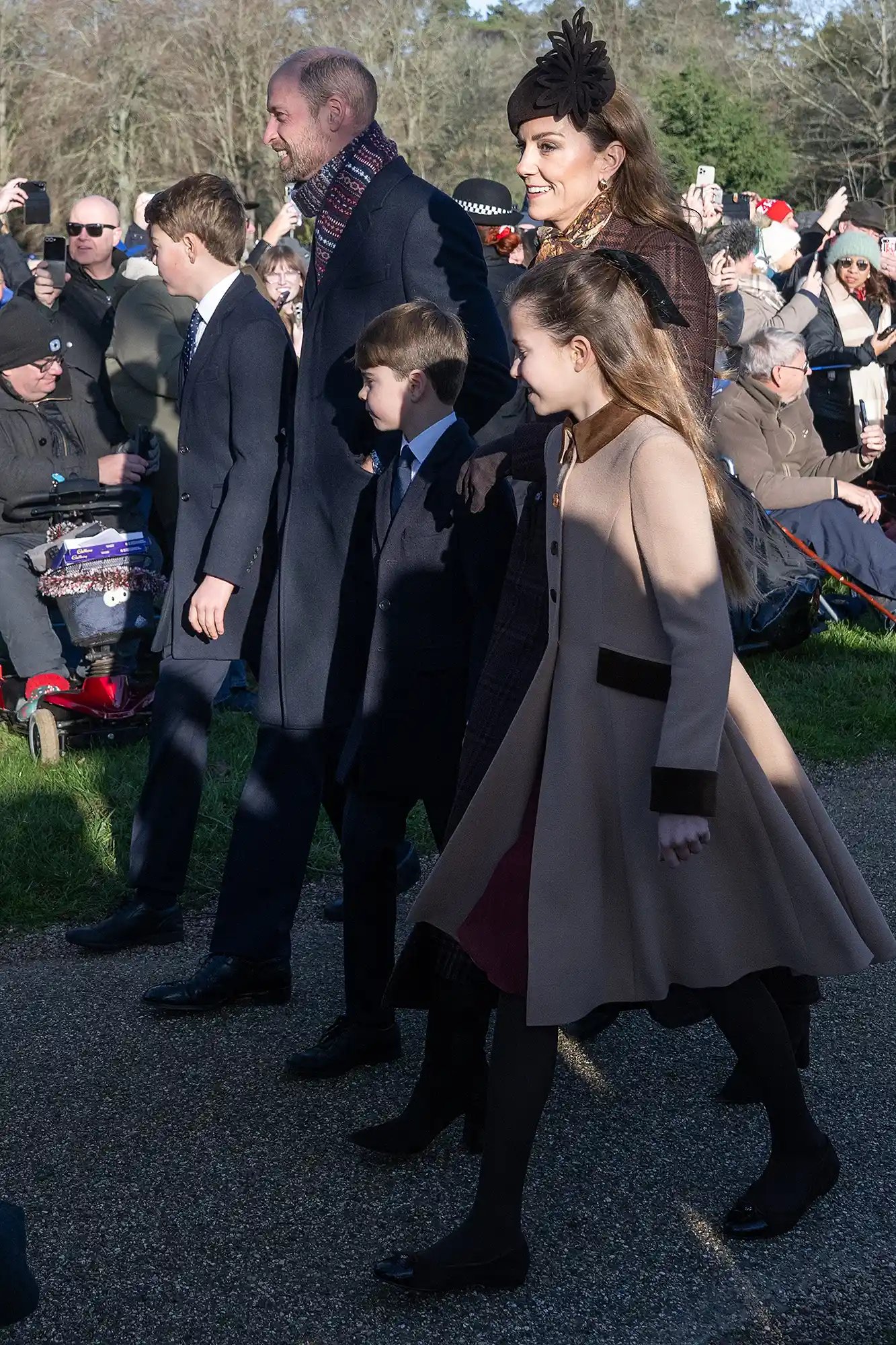 Prince William and Kate Middleton at the Christmas Morning Service on December 25, 2025.