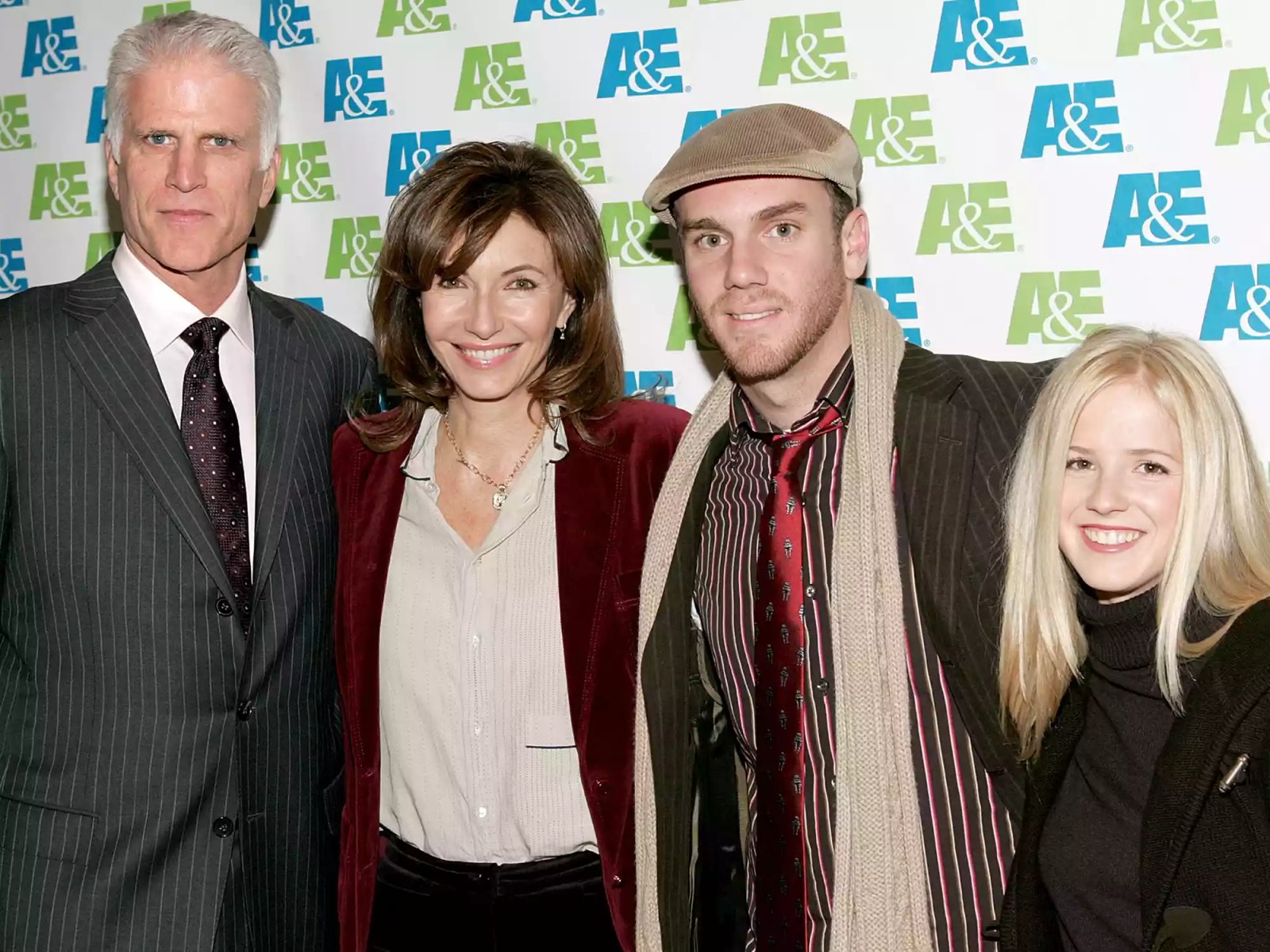 Ted Danson and Mary Steenburgen with their children Charlie McDowell and Alexis Danson attend the screening of A&E Networks "Knights of the South Bronx" on December 1, 2000 in New York City.
