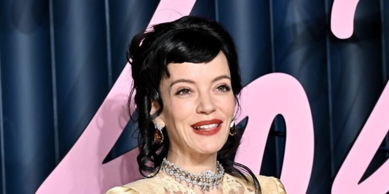 Lily Allen Shows Off Her Sheer Lingerie and Stunning Heels by a Festive Christmas Tree Filled with Hermès Gifts