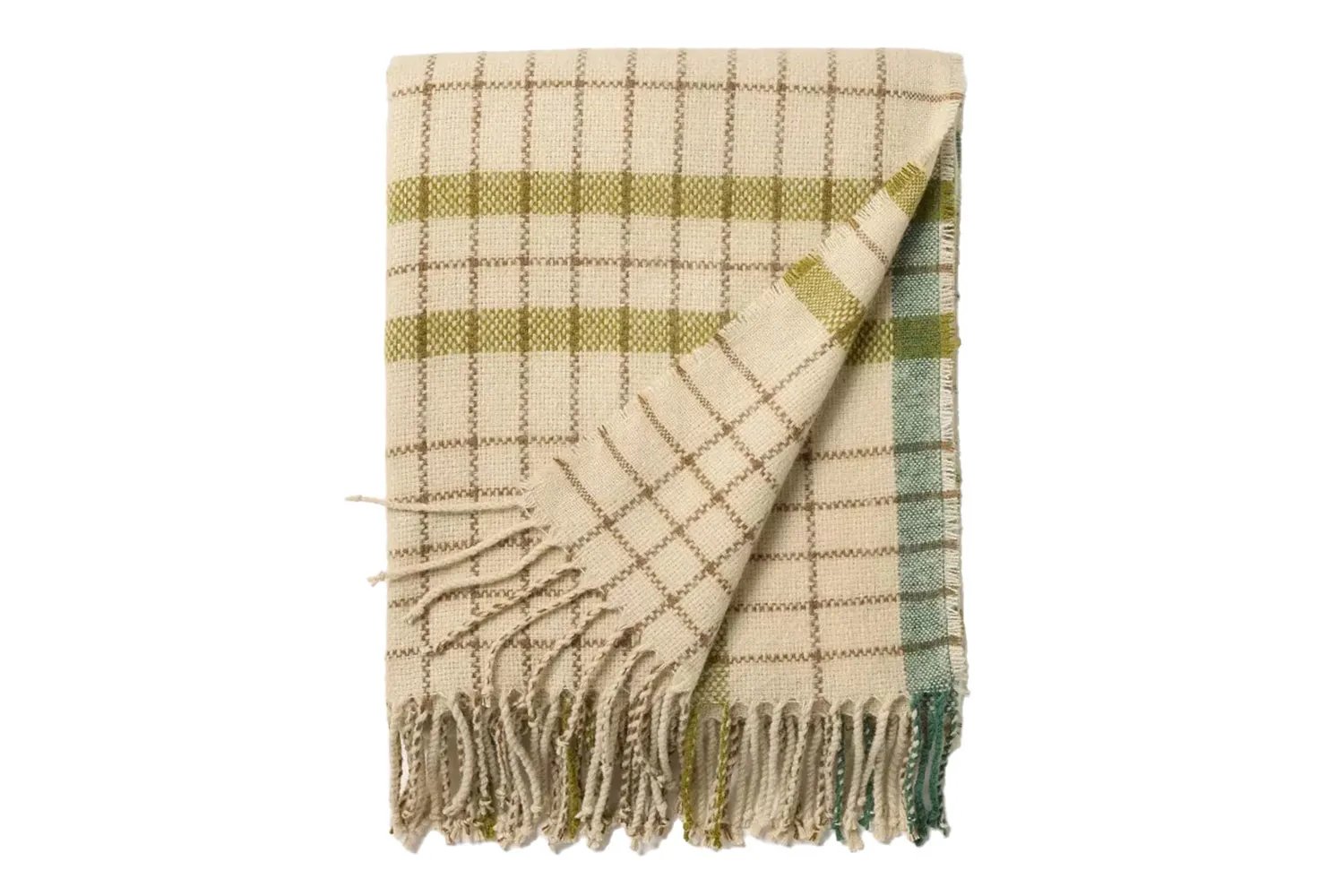 Plaid Lightweight Throw Blanket Green
