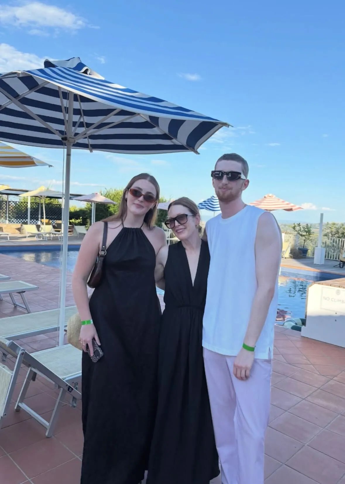 Julianne Moore with daughter Liv and son Caleb in Europe over the summer.